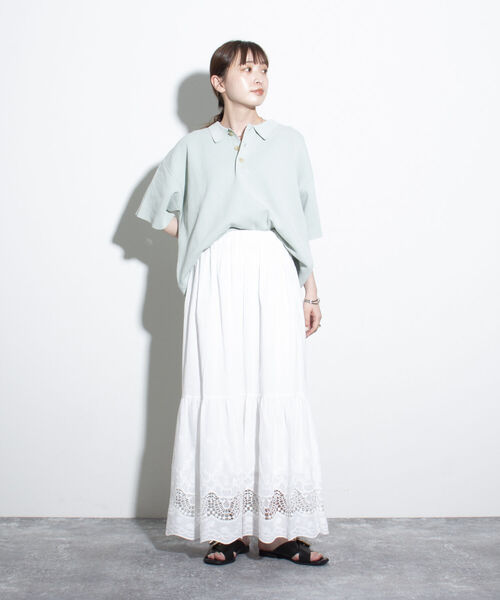 GLOSTER（グロスター）の「【GLOSTER/グロスター】ミラノリブ ニットポロシャツ サマーニット（ポロシャツ・メンズ・ブラック/ベージュ/ミント・L/M/S）」の16枚目の写真