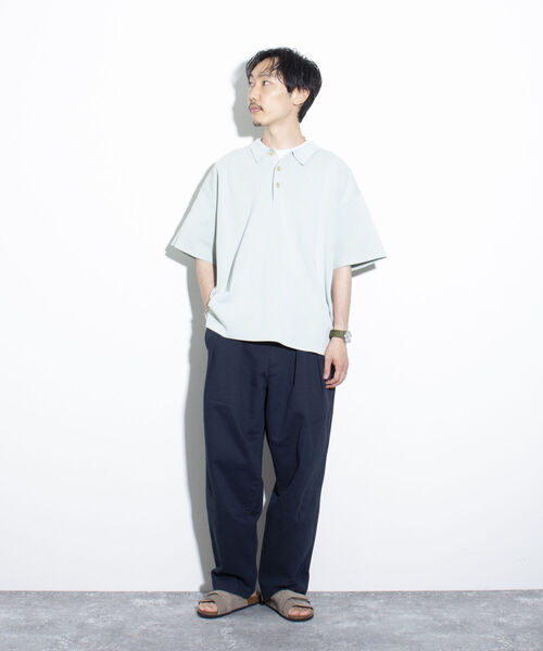 GLOSTER（グロスター）の「【GLOSTER/グロスター】ミラノリブ ニットポロシャツ サマーニット（ポロシャツ・メンズ・ブラック/ベージュ/ミント・L/M/S）」の22枚目の写真