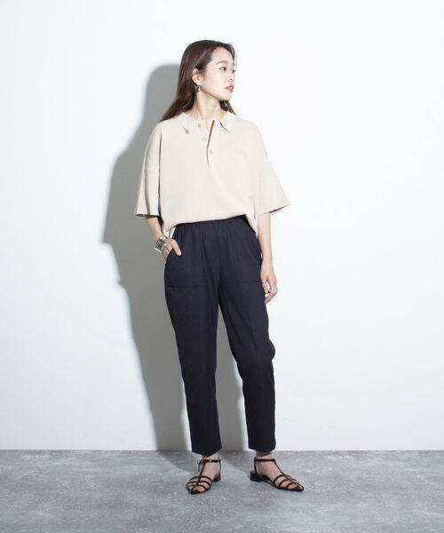 GLOSTER（グロスター）の「【GLOSTER/グロスター】ミラノリブ ニットポロシャツ サマーニット（ポロシャツ・メンズ・ブラック/ベージュ/ミント・L/M/S）」の10枚目の写真