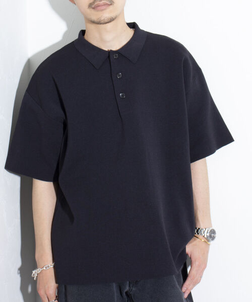 GLOSTER（グロスター）の「【GLOSTER/グロスター】ミラノリブ ニットポロシャツ サマーニット（ポロシャツ・メンズ・ブラック/ベージュ/ミント・L/M/S）」の8枚目の写真