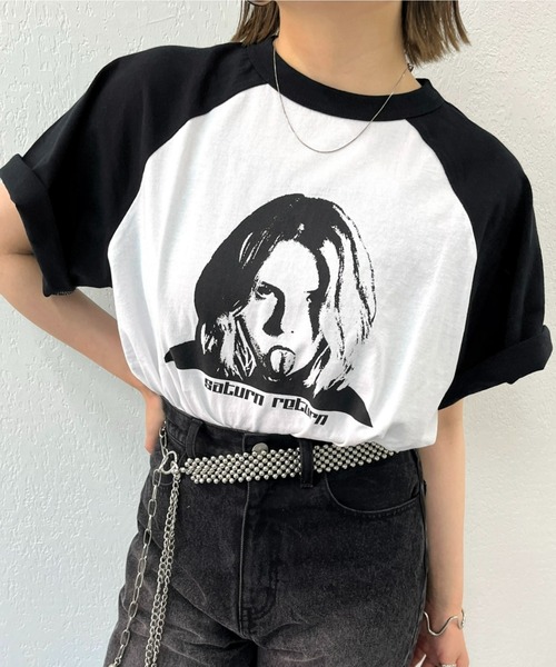 WHO'S WHO gallery(フーズフーギャラリー)の「シャーロットラグラン半袖TEE(Tシャツ/カットソー・レディース・ホワイト/チャコールグレー・FREE)」の1枚目の写真