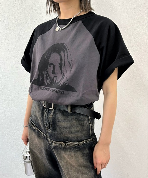 WHO'S WHO gallery(フーズフーギャラリー)の「シャーロットラグラン半袖TEE(Tシャツ/カットソー・レディース・ホワイト/チャコールグレー・FREE)」の12枚目の写真
