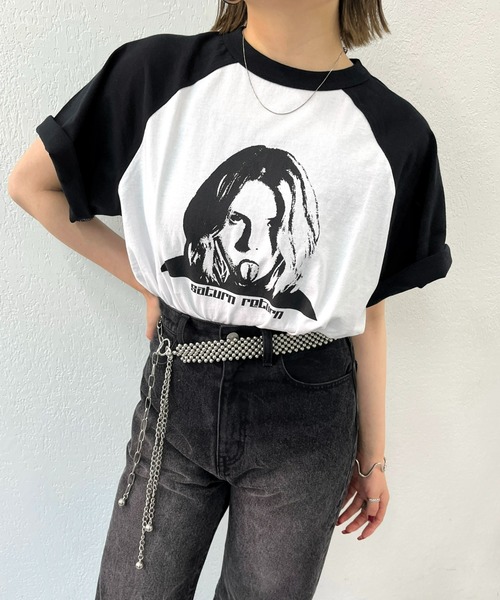 WHO'S WHO gallery(フーズフーギャラリー)の「シャーロットラグラン半袖TEE(Tシャツ/カットソー・レディース・ホワイト/チャコールグレー・FREE)」の9枚目の写真