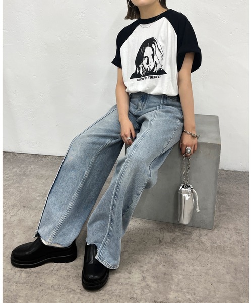 WHO'S WHO gallery(フーズフーギャラリー)の「シャーロットラグラン半袖TEE(Tシャツ/カットソー・レディース・ホワイト/チャコールグレー・FREE)」の11枚目の写真