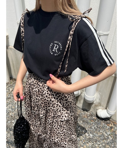 WC(ダブル シー)の「2ラインワンポイントTシャツ(Tシャツ/カットソー・レディース・グリーン/ブラック/オフホワイト・FREE)」の3枚目の写真