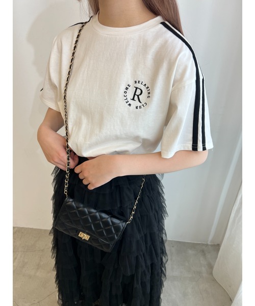 WC(ダブル シー)の「2ラインワンポイントTシャツ(Tシャツ/カットソー・レディース・グリーン/ブラック/オフホワイト・FREE)」の5枚目の写真