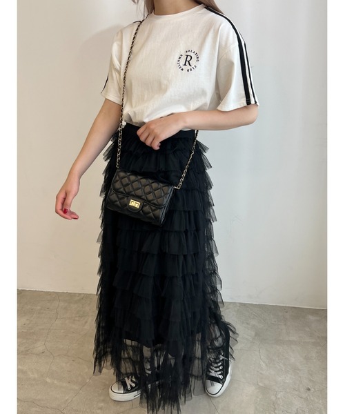 WC(ダブル シー)の「2ラインワンポイントTシャツ(Tシャツ/カットソー・レディース・グリーン/ブラック/オフホワイト・FREE)」の6枚目の写真