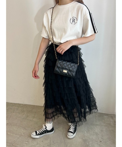 WC(ダブル シー)の「2ラインワンポイントTシャツ(Tシャツ/カットソー・レディース・グリーン/ブラック/オフホワイト・FREE)」の7枚目の写真