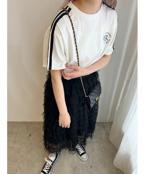 WC(ダブル シー)の「2ラインワンポイントTシャツ(Tシャツ/カットソー・レディース・グリーン/ブラック/オフホワイト・FREE)」の8枚目の写真