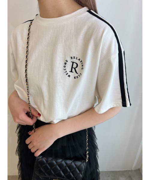 WC(ダブル シー)の「2ラインワンポイントTシャツ(Tシャツ/カットソー・レディース・グリーン/ブラック/オフホワイト・FREE)」の9枚目の写真