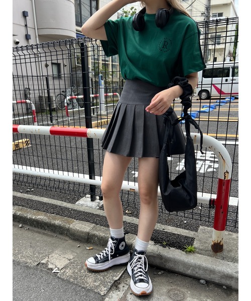 WC(ダブル シー)の「2ラインワンポイントTシャツ(Tシャツ/カットソー・レディース・グリーン/ブラック/オフホワイト・FREE)」の12枚目の写真
