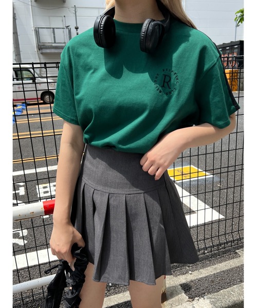WC(ダブル シー)の「2ラインワンポイントTシャツ(Tシャツ/カットソー・レディース・グリーン/ブラック/オフホワイト・FREE)」の14枚目の写真