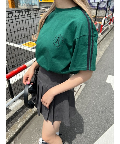 WC(ダブル シー)の「2ラインワンポイントTシャツ(Tシャツ/カットソー・レディース・グリーン/ブラック/オフホワイト・FREE)」の18枚目の写真