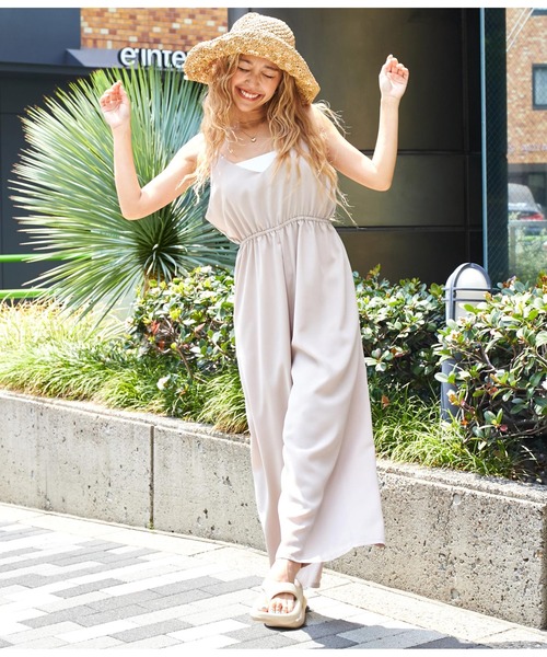 anap mimpi（アナップミンピ）の「キャミオールインワン（つなぎ/オールインワン・レディース・ベージュ/ブラック/ミント・FREE）」の7枚目の写真