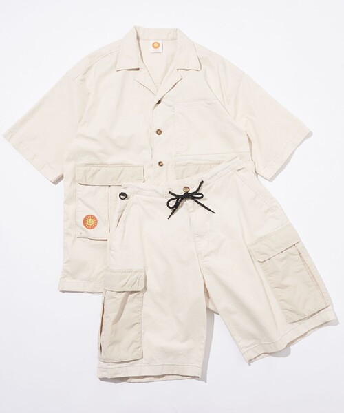 Jonas Claesson（ジョナスクレアッソン）の「JONAS CLAESSON/ジョナス クレアッソン ワイドカーゴショーツ ビックポケット ハーフパンツ/SHORTS（カーゴパンツ・メンズ・ブラック/ベージュ/オフホワイト・MEDIUM/LARGE）」の14枚目の写真