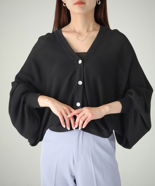 cheriella（シェリエラ）の「【cheriella】WEB限定バックレースアップドルマンカーディガン WEB LIMITED BACK LACE-UP DOLMAN CARDIGAN（カーディガン/ボレロ・レディース・ブルー/アイボリー/ブラック/ワインレッド・M）」の12枚目の写真