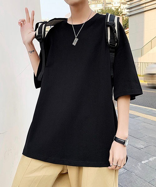 WESTBOY(ウエストボーイ)の「ビッグシルエットハーフスリーブTシャツWOK23S3TP01【WB ORIGINALS】(Tシャツ/カットソー・メンズ・ピンク/ダークグレー/ホワイト/カーキ/ライトグレー/ブラック/パープル・L/M/XL)」の2枚目の写真