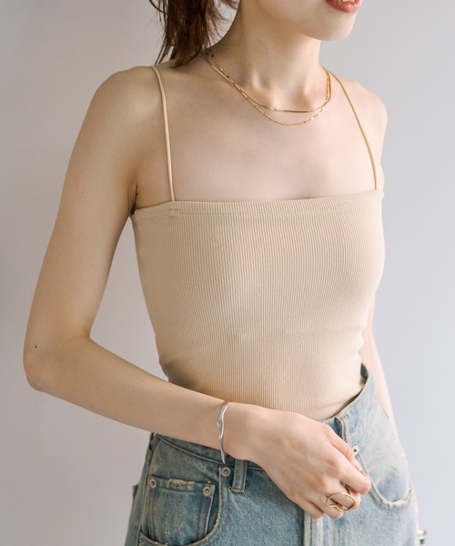 mystic（ミスティック）の「パット付キャミソール（キャミソール・レディース・ベージュ/オフホワイト/ブラック/ベージュ系その他・FREE）」の4枚目の写真
