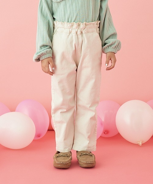 Lycee mine(リセマイン)の「すぽっと履けてきれいシルエットパンツ(その他パンツ・キッズ・ブラック/ピンク/モスグリーン/アイボリー/ベージュ系その他/ブルーグリーン/グレイッシュベージュ・100cm/110cm/120cm/130cm/140cm/150cm)」の3枚目の写真