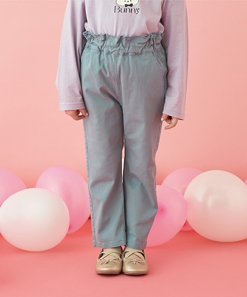 Lycee mine(リセマイン)の「すぽっと履けてきれいシルエットパンツ(その他パンツ・キッズ・ブラック/ピンク/モスグリーン/アイボリー/ベージュ系その他/ブルーグリーン/グレイッシュベージュ・100cm/110cm/120cm/130cm/140cm/150cm)」の6枚目の写真