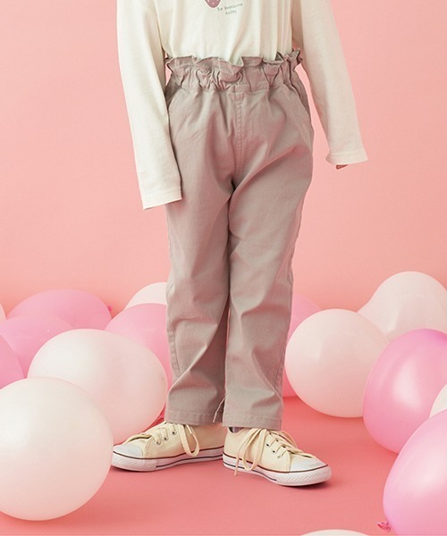 Lycee mine(リセマイン)の「すぽっと履けてきれいシルエットパンツ(その他パンツ・キッズ・ブラック/ピンク/モスグリーン/アイボリー/ベージュ系その他/ブルーグリーン/グレイッシュベージュ・100cm/110cm/120cm/130cm/140cm/150cm)」の4枚目の写真
