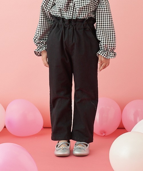 Lycee mine(リセマイン)の「すぽっと履けてきれいシルエットパンツ(その他パンツ・キッズ・ブラック/ピンク/モスグリーン/アイボリー/ベージュ系その他/ブルーグリーン/グレイッシュベージュ・100cm/110cm/120cm/130cm/140cm/150cm)」の2枚目の写真