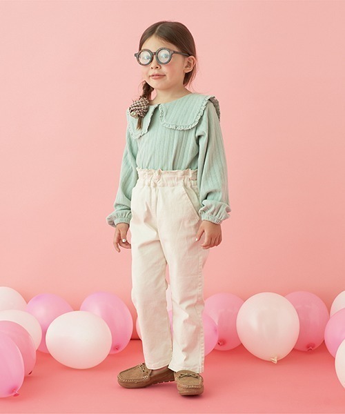 Lycee mine(リセマイン)の「すぽっと履けてきれいシルエットパンツ(その他パンツ・キッズ・ブラック/ピンク/モスグリーン/アイボリー/ベージュ系その他/ブルーグリーン/グレイッシュベージュ・100cm/110cm/120cm/130cm/140cm/150cm)」の11枚目の写真