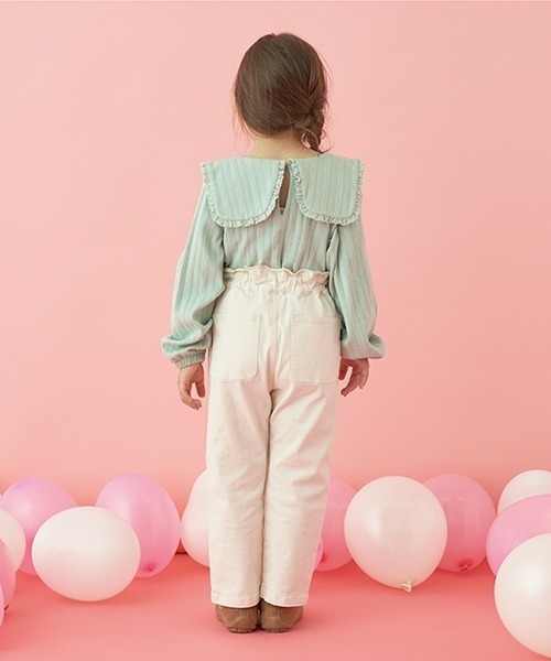 Lycee mine(リセマイン)の「すぽっと履けてきれいシルエットパンツ(その他パンツ・キッズ・ブラック/ピンク/モスグリーン/アイボリー/ベージュ系その他/ブルーグリーン/グレイッシュベージュ・100cm/110cm/120cm/130cm/140cm/150cm)」の12枚目の写真