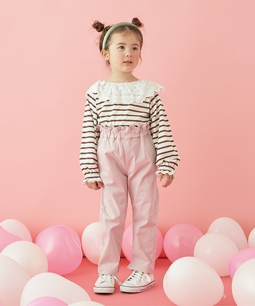 Lycee mine(リセマイン)の「すぽっと履けてきれいシルエットパンツ(その他パンツ・キッズ・ブラック/ピンク/モスグリーン/アイボリー/ベージュ系その他/ブルーグリーン/グレイッシュベージュ・100cm/110cm/120cm/130cm/140cm/150cm)」の15枚目の写真