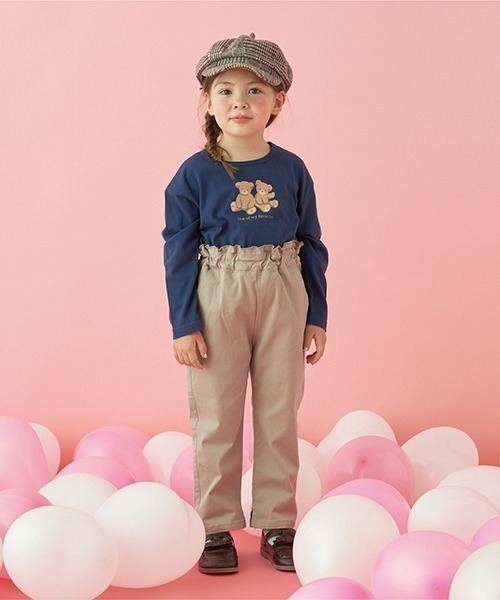 Lycee mine(リセマイン)の「すぽっと履けてきれいシルエットパンツ(その他パンツ・キッズ・ブラック/ピンク/モスグリーン/アイボリー/ベージュ系その他/ブルーグリーン/グレイッシュベージュ・100cm/110cm/120cm/130cm/140cm/150cm)」の16枚目の写真
