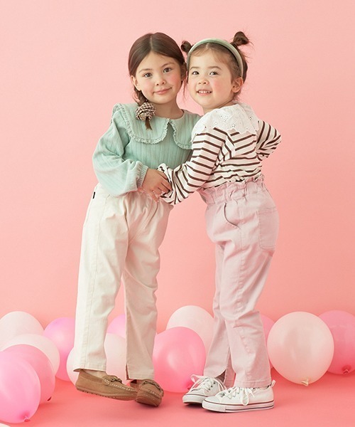 Lycee mine(リセマイン)の「すぽっと履けてきれいシルエットパンツ(その他パンツ・キッズ・ブラック/ピンク/モスグリーン/アイボリー/ベージュ系その他/ブルーグリーン/グレイッシュベージュ・100cm/110cm/120cm/130cm/140cm/150cm)」の22枚目の写真