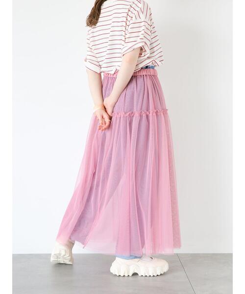 ehka sopo（エヘカソポ）の「2WAYチュールキャミソールワンピース（ワンピース・レディース・ブラック/ピンク/キナリ・F）」の4枚目の写真