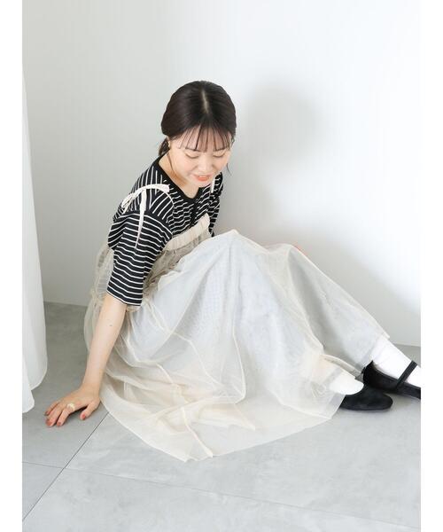 ehka sopo（エヘカソポ）の「2WAYチュールキャミソールワンピース（ワンピース・レディース・ブラック/ピンク/キナリ・F）」の8枚目の写真