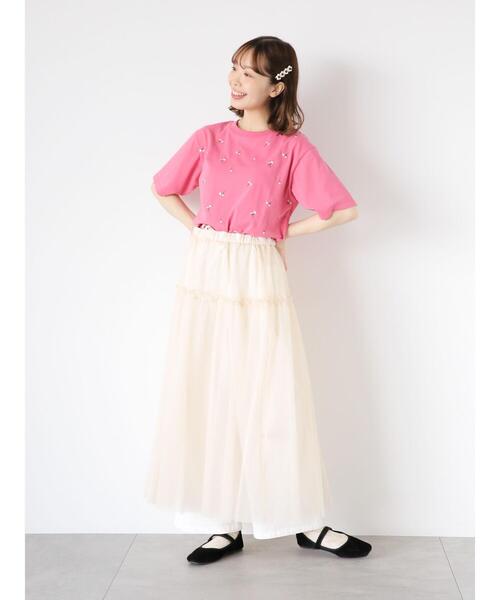 ehka sopo（エヘカソポ）の「2WAYチュールキャミソールワンピース（ワンピース・レディース・ブラック/ピンク/キナリ・F）」の10枚目の写真