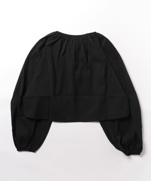 Miscere(ミスケーレ)の「☆ シワ加工ストライプボレロ風ブラウス X1214(シャツ/ブラウス・レディース・オフホワイト/ブラック・FREE)」の3枚目の写真