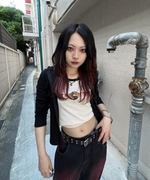 Basic Pleasure Mode | Basic Pleasure Mode ベーシックプレジャーモード FINISH HIM TANK ラグランTシャツ ロゴTシャツ クロップド丈トップス(Tシャツ/カットソー)