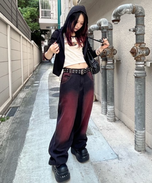 Basic Pleasure Mode（ベーシックプレジャーモード）の「Basic Pleasure Mode ベーシックプレジャーモード FINISH HIM TANK ラグランTシャツ ロゴTシャツ クロップド丈トップス（Tシャツ/カットソー・レディース・ホワイト・XS/S）」の13枚目の写真