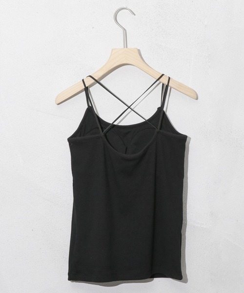 NANO universe（ナノユニバース）の「カップ付きバッククロスキャミソール（キャミソール・レディース・グレー系その他4/ブラック/オフホワイト・S/M）」の8枚目の写真