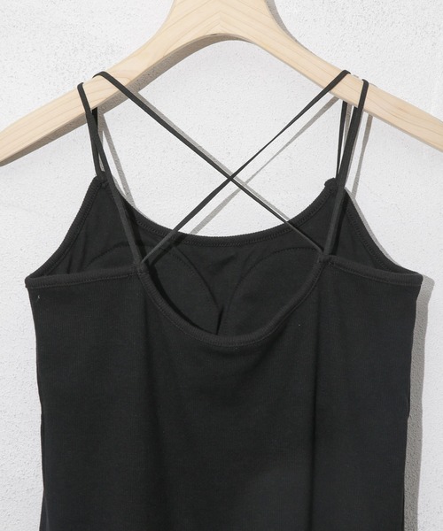 NANO universe（ナノユニバース）の「カップ付きバッククロスキャミソール（キャミソール・レディース・グレー系その他4/ブラック/オフホワイト・S/M）」の9枚目の写真