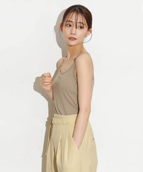 NANO universe（ナノユニバース）の「カップ付きバッククロスキャミソール（キャミソール・レディース・グレー系その他4/ブラック/オフホワイト・S/M）」の10枚目の写真