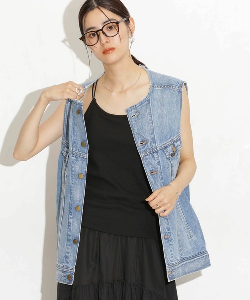 NANO universe（ナノユニバース）の「カップ付きバッククロスキャミソール（キャミソール・レディース・グレー系その他4/ブラック/オフホワイト・S/M）」の20枚目の写真