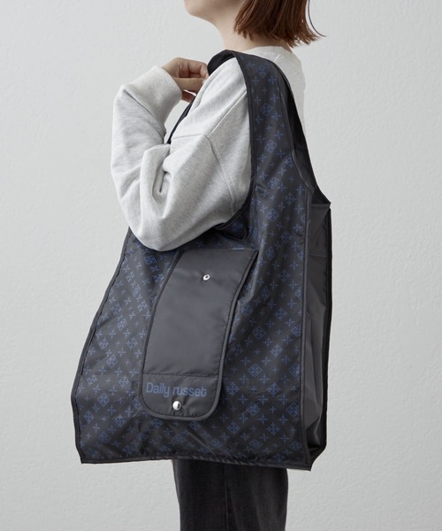 Daily russet（デイリー ラシット）の「【新型】ポケッタブルエコバッグ(L)（エコバッグ/サブバッグ・レディース・ブラック/グレイッシュベージュ/グレー/グリーン/ベージュ・FREE）」の9枚目の写真