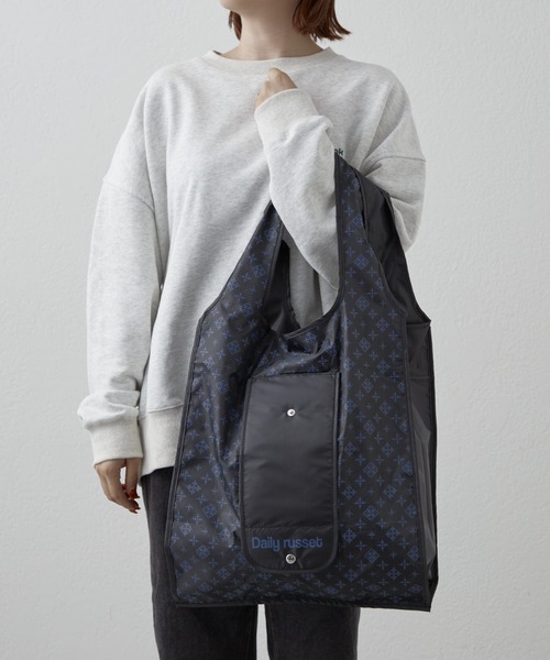 Daily russet（デイリー ラシット）の「【新型】ポケッタブルエコバッグ(L)（エコバッグ/サブバッグ・レディース・ブラック/グレイッシュベージュ/グレー/グリーン/ベージュ・FREE）」の11枚目の写真