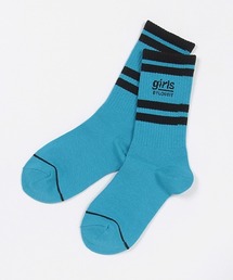 girlsロゴクルーラインソックス【日本製】