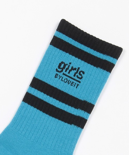 by LOVEiT(バイラビット)の「girlsロゴクルーラインソックス【日本製】(ソックス/靴下・キッズ・ライム/ブラック/ブルー/オフホワイト・S/M/L/LL)」の5枚目の写真