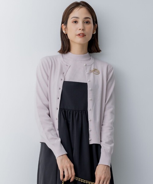 組曲(クミキョク)の「【WEB限定・2SET】ベーシックツイン ニット(アンサンブル・レディース・ダークグリーン系/ピンク系/ブラウン系/ネイビー系・3/2)」の4枚目の写真