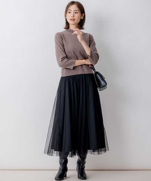 組曲(クミキョク)の「【WEB限定・2SET】ベーシックツイン ニット(アンサンブル・レディース・ダークグリーン系/ピンク系/ブラウン系/ネイビー系・3/2)」の21枚目の写真