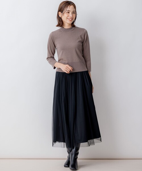 組曲(クミキョク)の「【WEB限定・2SET】ベーシックツイン ニット(アンサンブル・レディース・ダークグリーン系/ピンク系/ブラウン系/ネイビー系・3/2)」の22枚目の写真