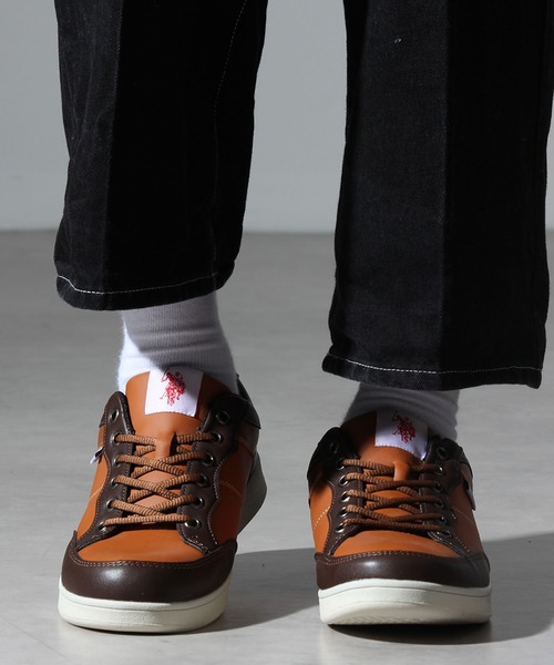 U.S. POLO ASSN.(ユーエスポロアッスン)の「【U.S. POLO ASSN./ユーエスポロアッスン】シンセティックレザー ローカット スニーカー 防水(スニーカー・メンズ・ブラウン/ブラック×ホワイト・25.0cm/25.5cm/26.0cm/26.5cm/27.0cm)」の14枚目の写真