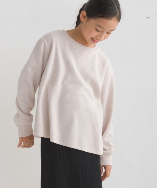 OMNES（オムネス）の「キッズニットリブAライン長袖プルオーバー（Tシャツ/カットソー・キッズ・ピンク系その他/ベージュ/チャコール・110/120/130/100/140）」の2枚目の写真